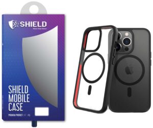 SHIELD Crystal Clear Case “Hard Back With Black Frame and Black Magsafe” For iPhone 13 Pro