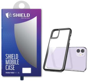 SHIELD Crystal Clear Case “Hard Back With Black Frame and Open cam” For iPhone 11
