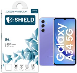 SHIELD Screen Protector 9D Glass “Full Coverage” For Samsung A34 5G – Black