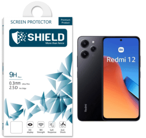 SHIELD “Mobile” Screen Protector “9D Glass Full Coverage” For Xiaomi Redmi 12/ Redmi 13 – Black Frame