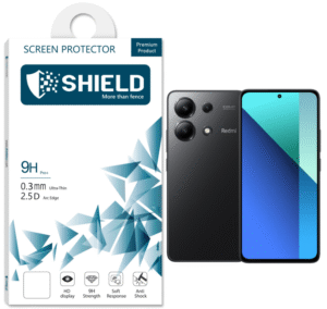 SHIELD “Mobile” Screen Protector “9D Glass Full Coverage” For Xiaomi Redmi Note 13/ 13 Pro – Black Frame