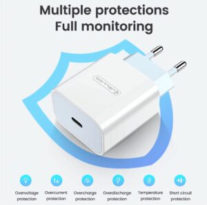 JELLICO Adapter Fast Charging – With Output “USB-C” – 20W